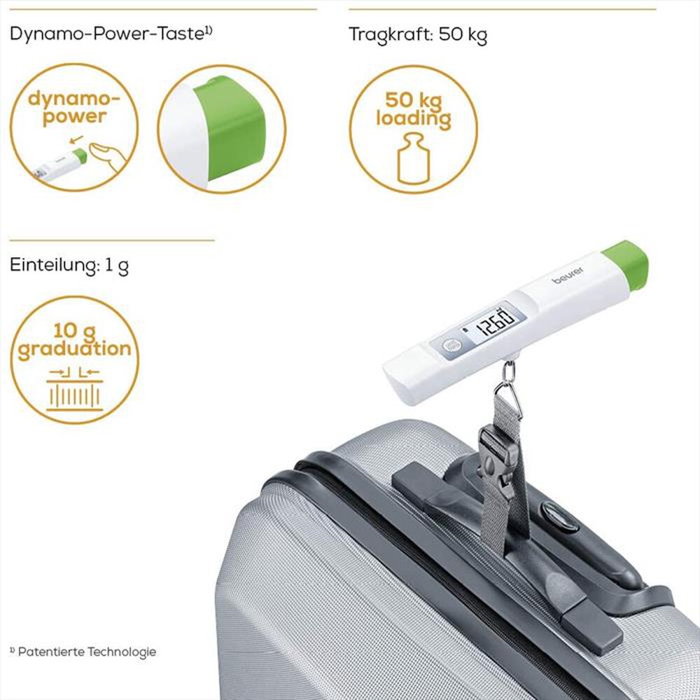 Immagine del prodotto BEURER - Bilancia Pesabagagli LS20ECO-Bianco/Grigio