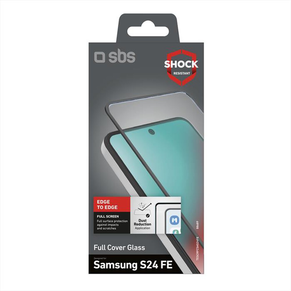 "SBS - Full cover glass Samsung S24 FE TESCRFCSAS24FE-Nero"