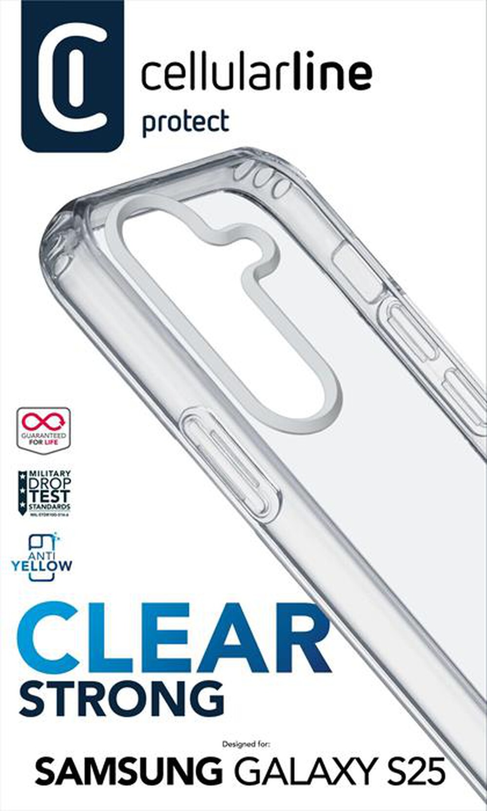 Immagine del prodotto CELLULARLINE - Cover CLEAR STRONG - GALAXY S25-Transparent