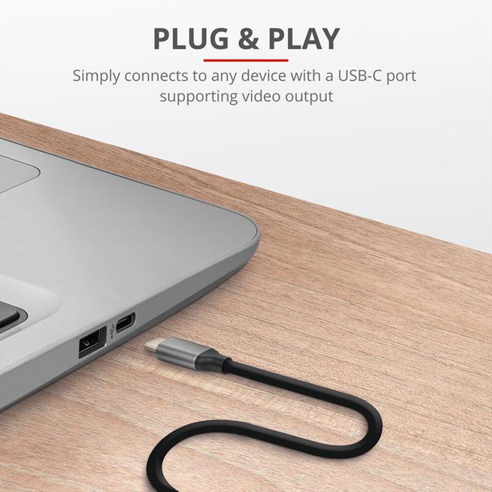 "TRUST - CALYX USB-C TO HDMI CABLE-Black/Grey"