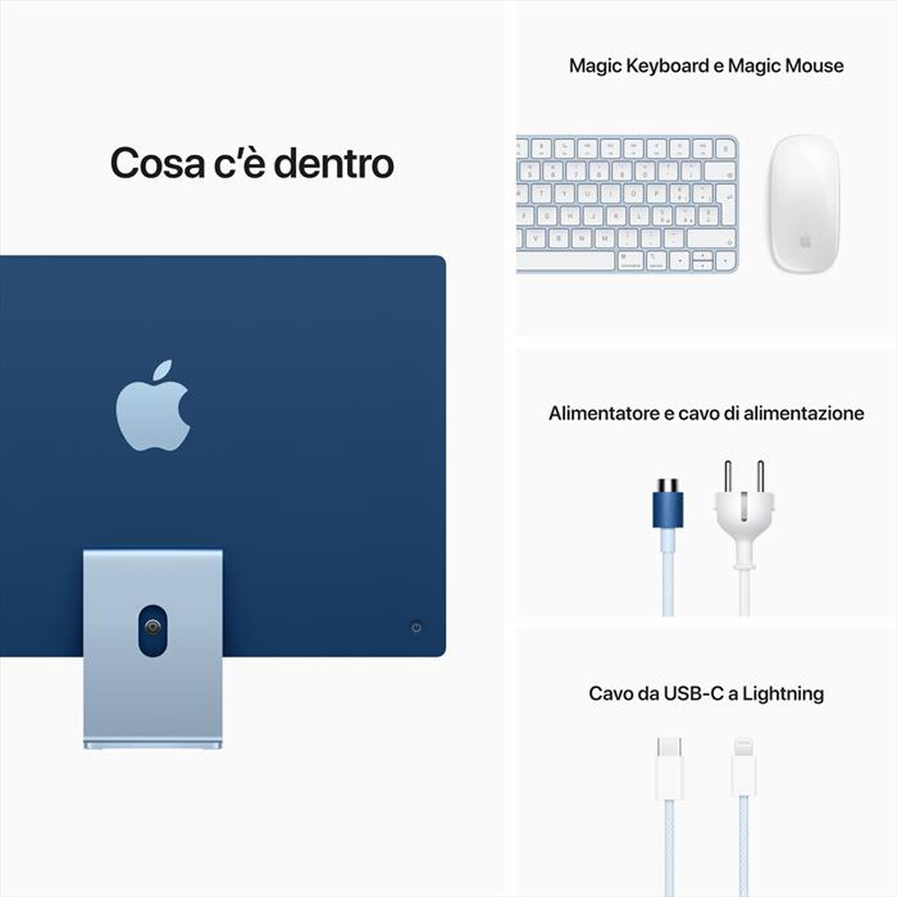 "APPLE - iMac 24\" display Retina 4,5K M1 256 GPU 7CORE 2021-Blu"