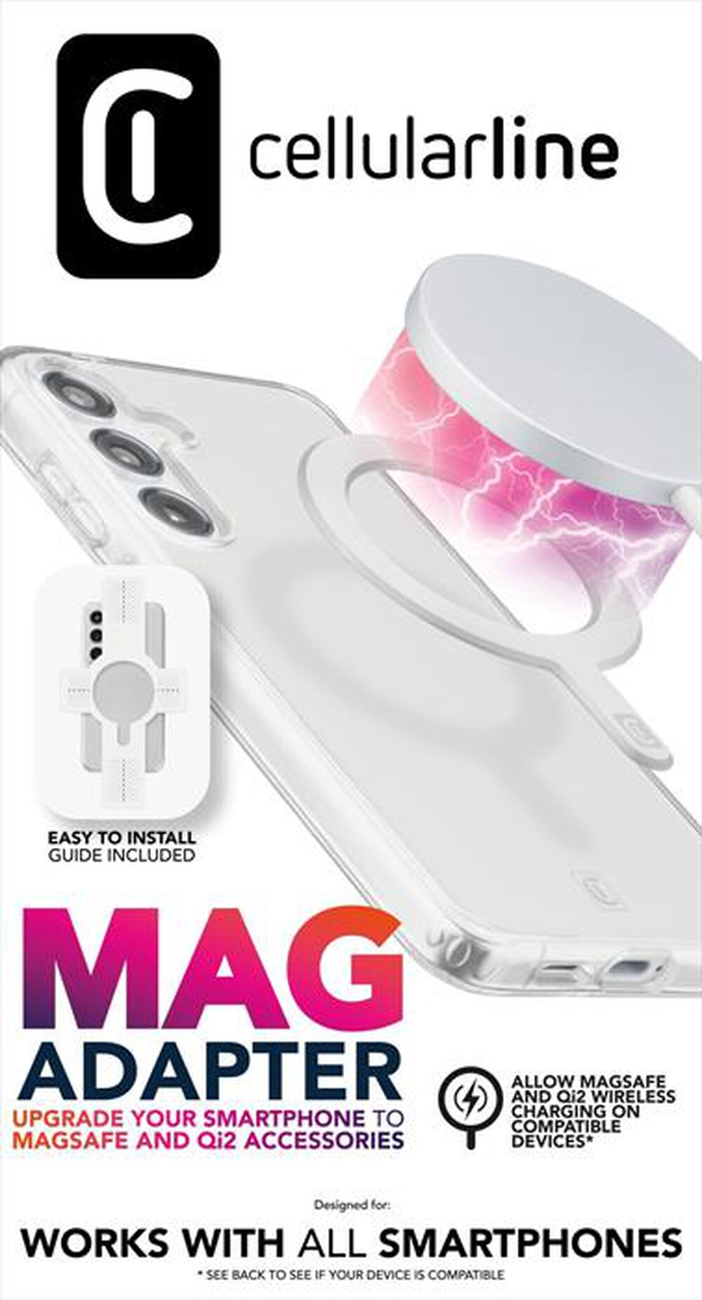 Immagine del prodotto CELLULARLINE - Anello magnetico adesivo MAGADAPTERW-Bianco