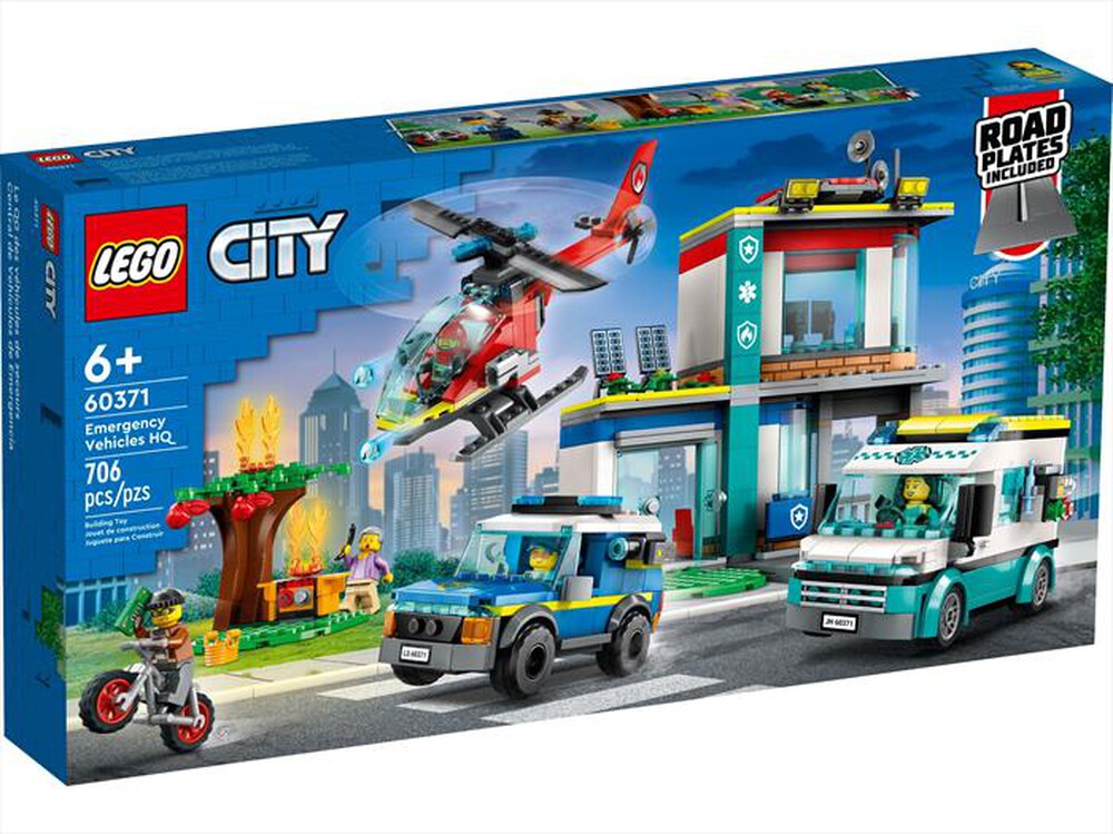 "LEGO - CITY Quartier generale veicoli d'emergenza - 60371-Multicolore"