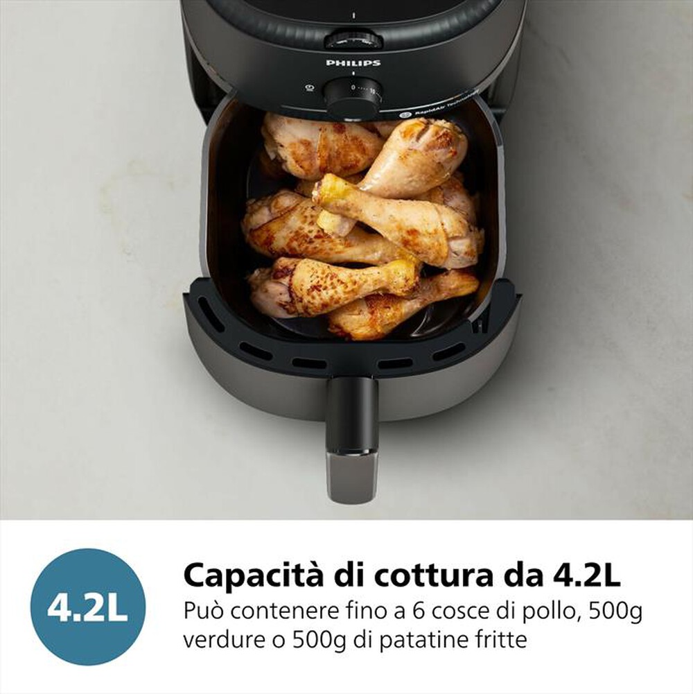 Immagine del prodotto PHILIPS - Friggitrice ad aria series 1000 DA 4.2L NA120/00-Nero