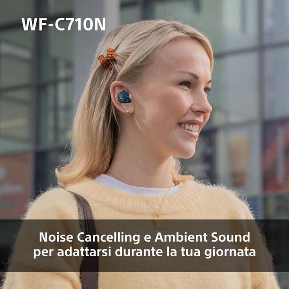"SONY - Cuffie True Wireless WFC710NL.CE7-Glass Blue"