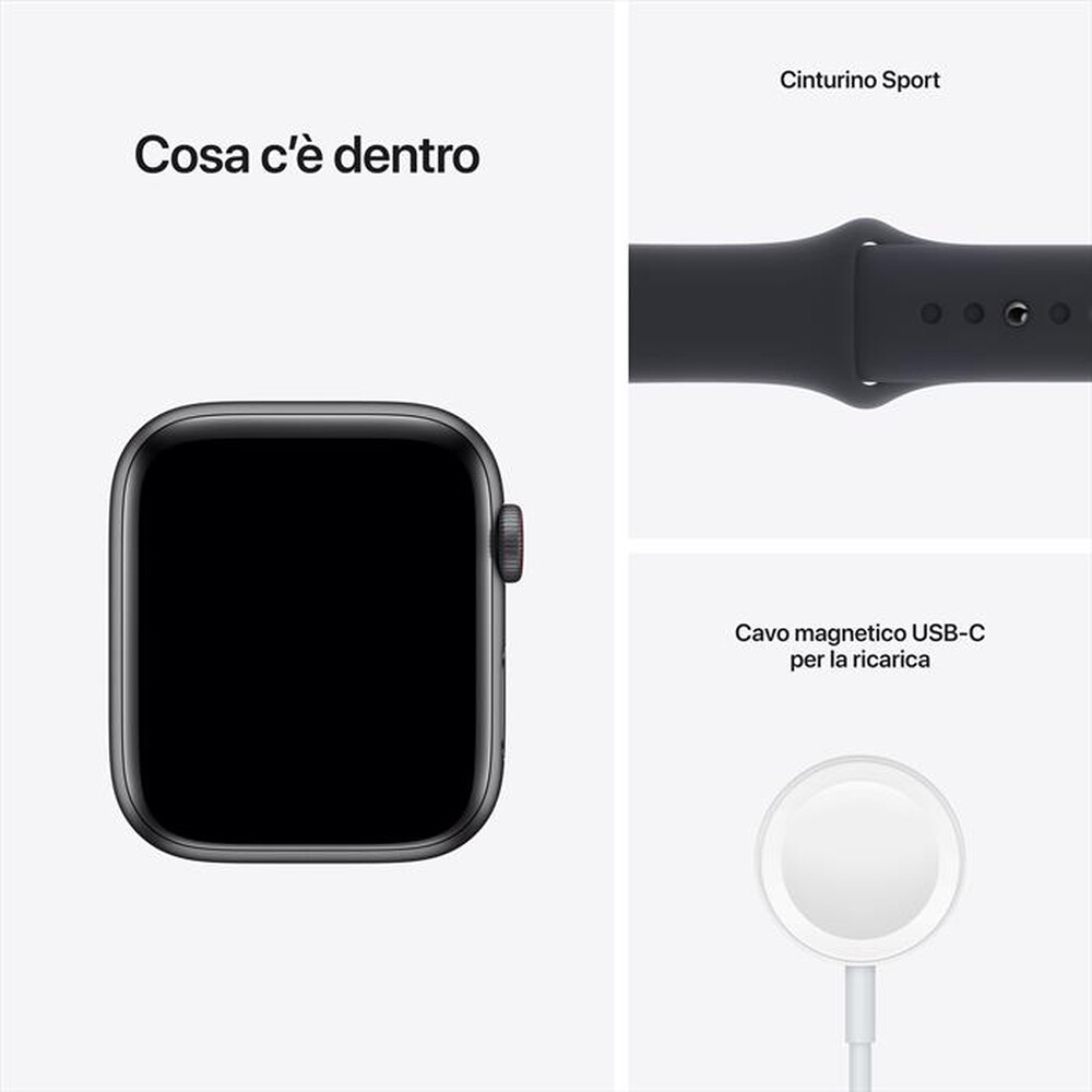 "APPLE - Watch SE GPS+Cellular 44mm Alluminio-Cinturino Sport Mezzanotte"