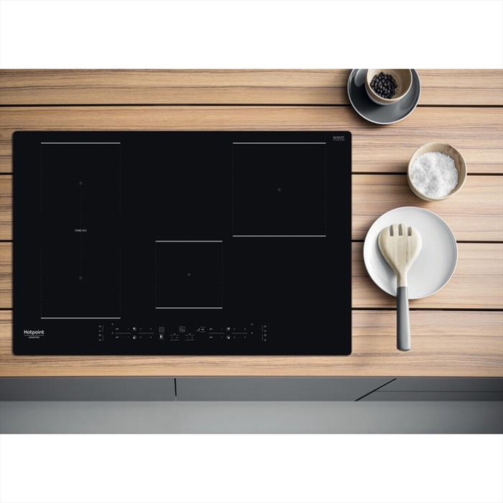 "HOTPOINT ARISTON - Piano cottura induzione HB 0577B NE 77 cm-Nero"