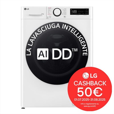 LG - Lavasciuga AI DD D2R5S09TSWW 9/5 Kg Classe E-Bianca