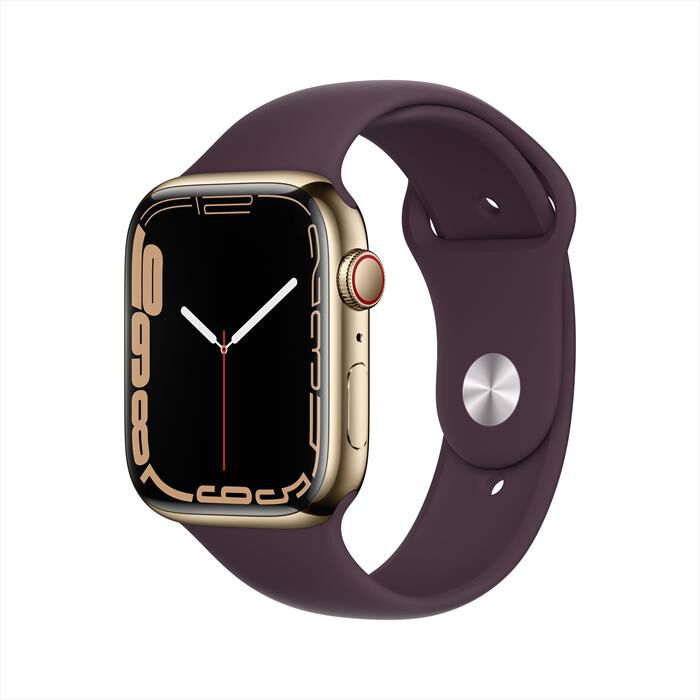 APPLE - Apple Watch Series 7 GPS+Cellular 45mm Acciaio oro-Cinturino Sport  Ciliegio Scuro | Euronics