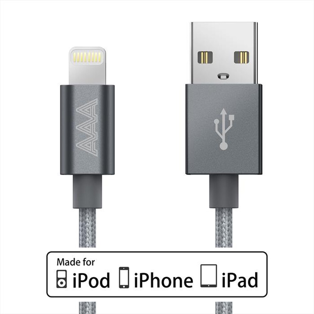 "AAAMAZE - ALUMINUM LIGHTNING CABLE 1,8M-Grey"