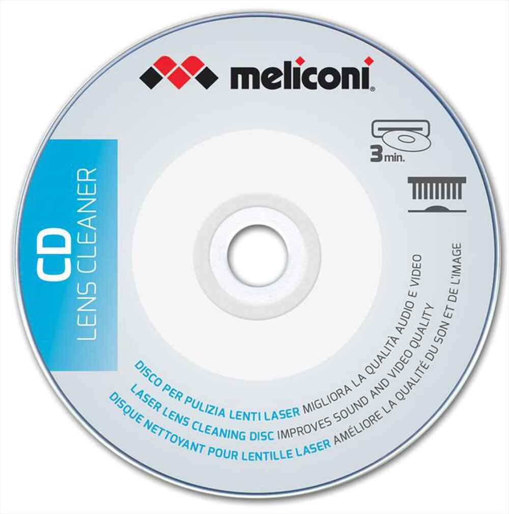 "MELICONI - CD Cleaner (Disco pulizia lenti laser lettori cd)-Bianco"