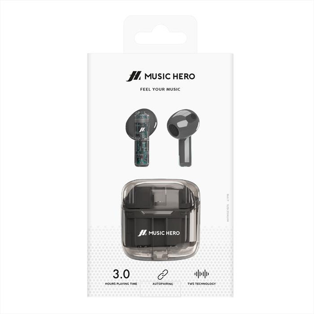 "MUSIC HERO - Auricolare bluetooth MHTWSICYBTK-Nero"