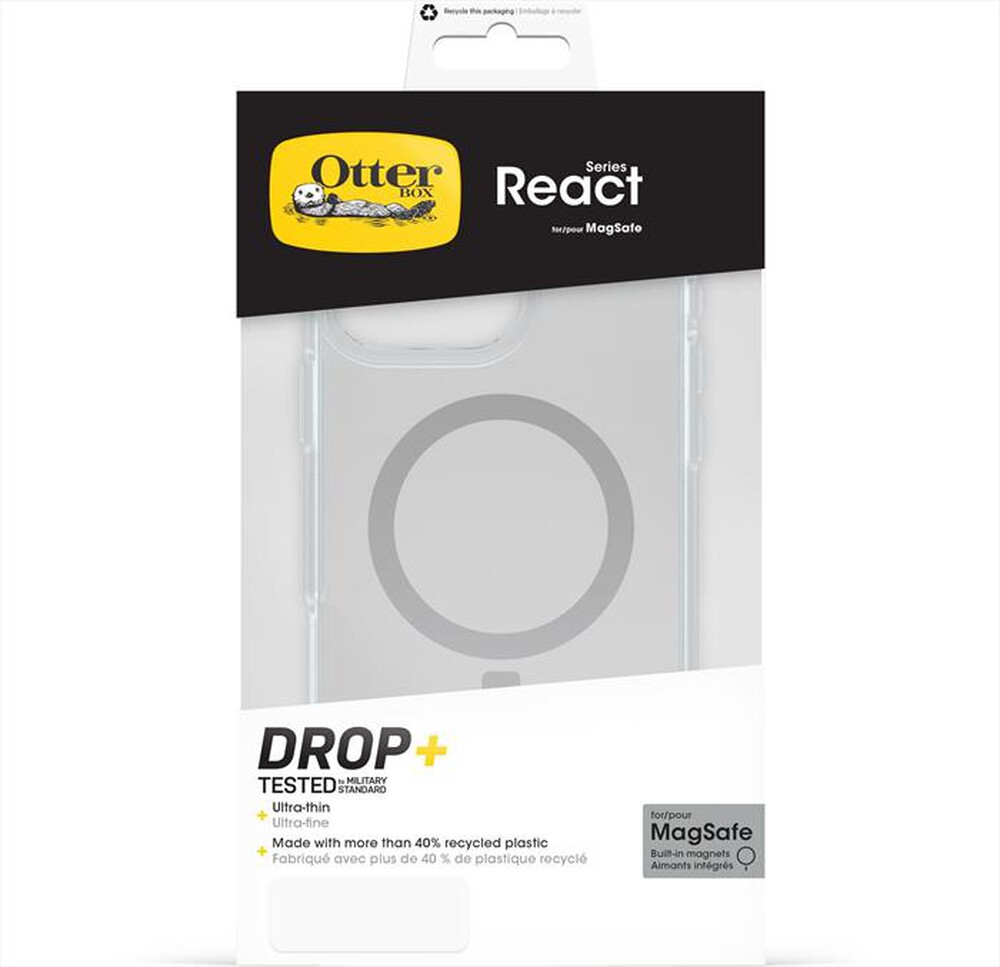 "OTTERBOX - REACT MAGSAFE TWIZZLERS CUSTODIA IPHONE 16 PROMAX-Trasparente"