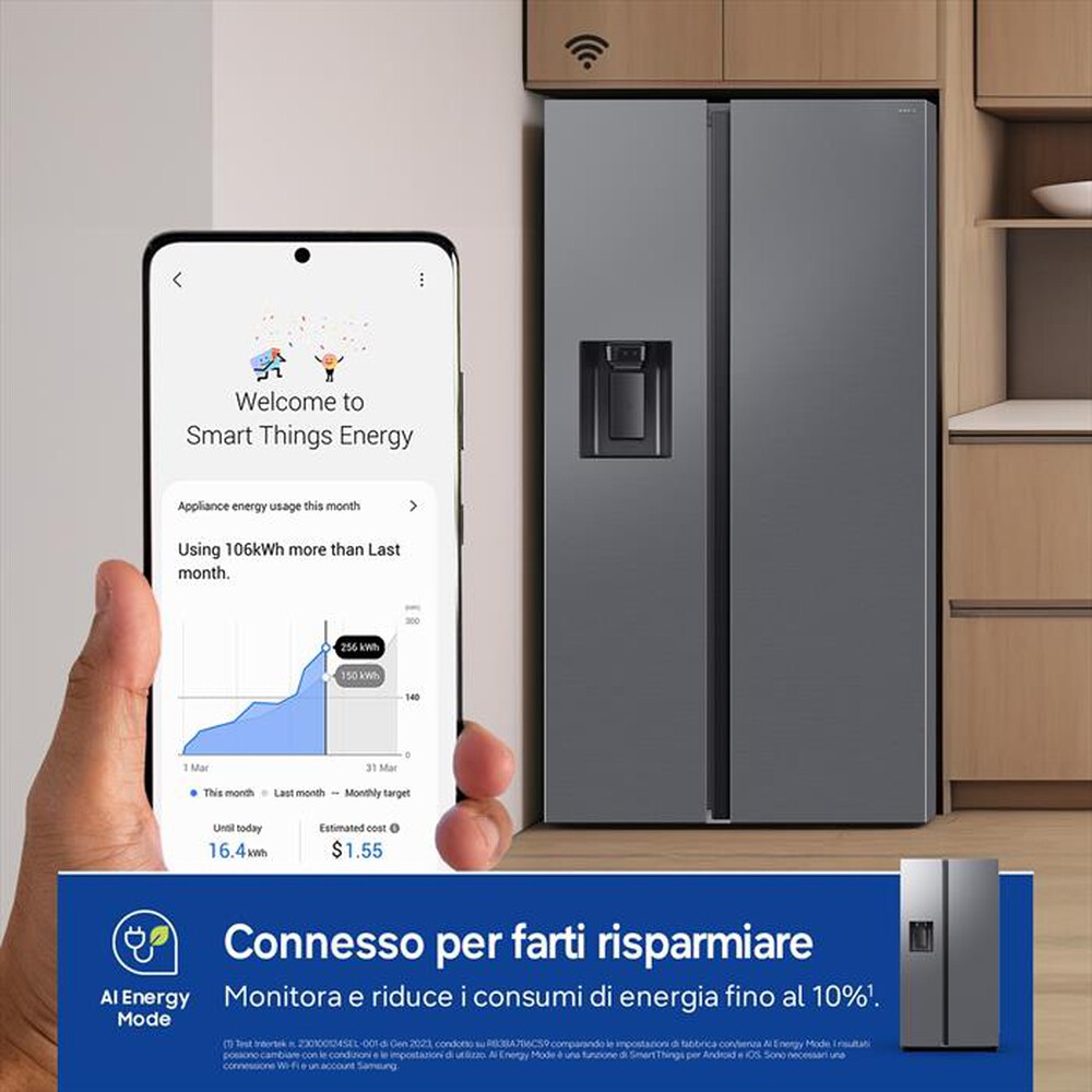 Immagine del prodotto SAMSUNG - Frigorifero side by side RS70F65KETEF Classe E-Inox