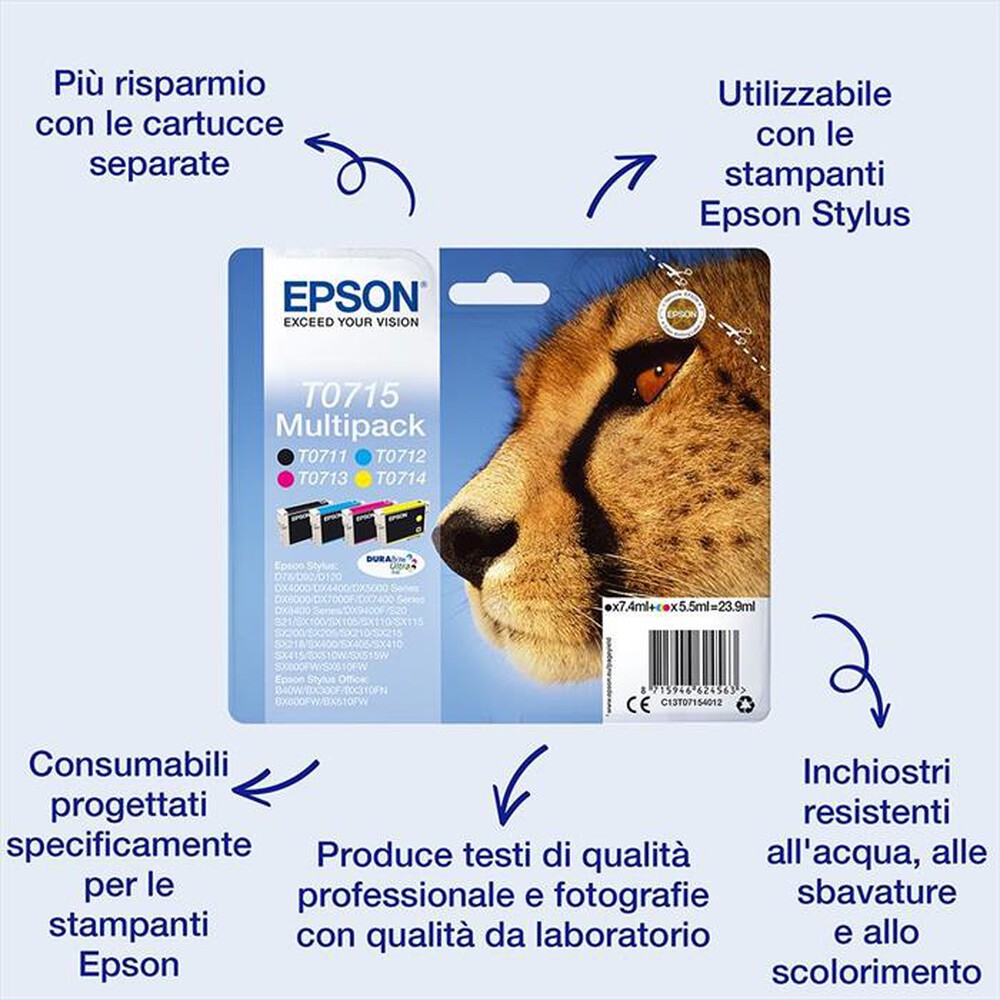 Immagine del prodotto EPSON - Cartuccia inchiostro magenta C13T07134021-Magenta
