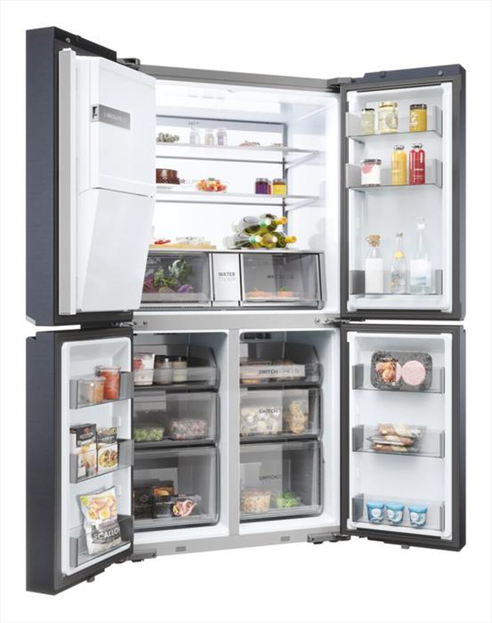 "HAIER - Frigorifero 4 porte HCR7918EIMB Classe E 601 lt-Nero"