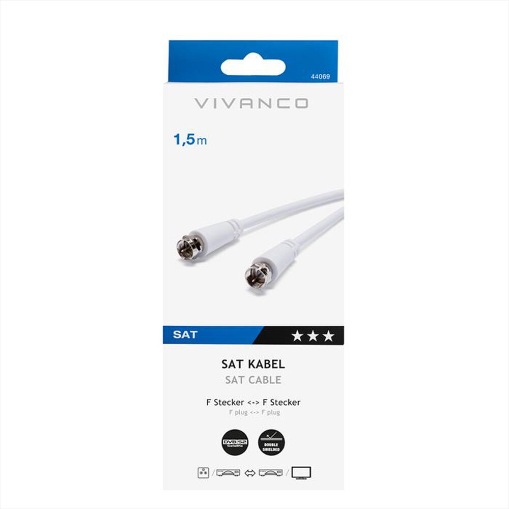 Immagine del prodotto SBS - Receiver connection,F plug.F plug.1,5m-Bianco