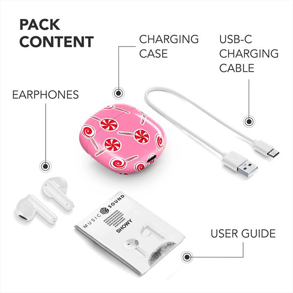 Immagine del prodotto CELLULARLINE - Auricolari Bluetooth TWS SHOWY-Rosa