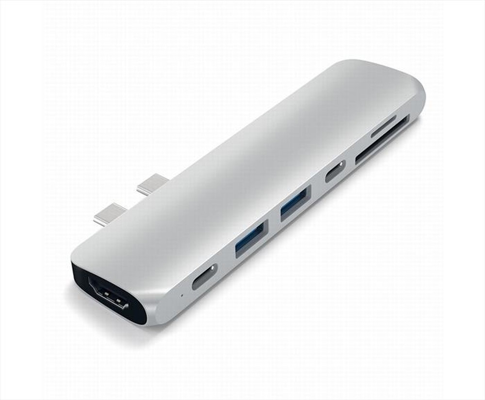 "SATECHI - PRO HUB USB-C CON 4K HDMI + USB-C + CARD READER-SILVER"