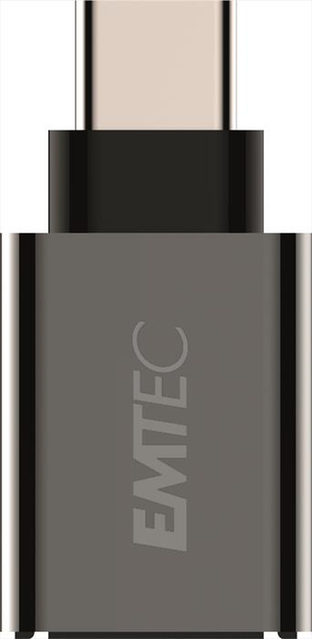 "EMTEC - EMTEC T600 ADATTATORE USB/TYPE-C-Nero/Alluminio"