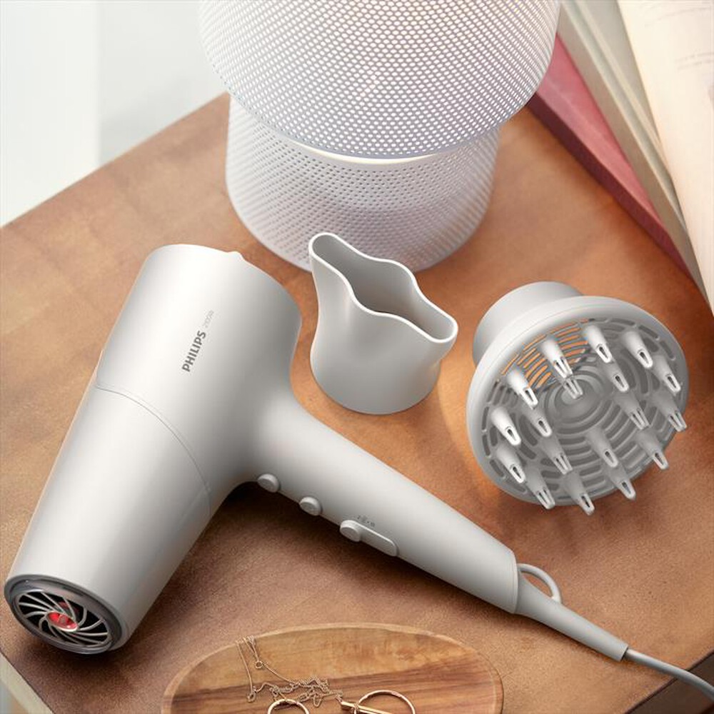 "PHILIPS - Asciugacapelli BHD501/20-Bianco e metallizzato"