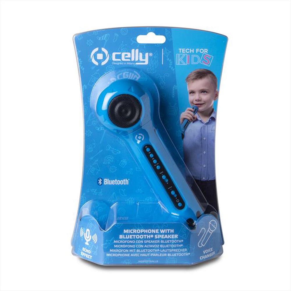 "CELLY - KIDSFESTIVALLB - MICROPHONE + VC WITH SPEAKER-Azzurro"