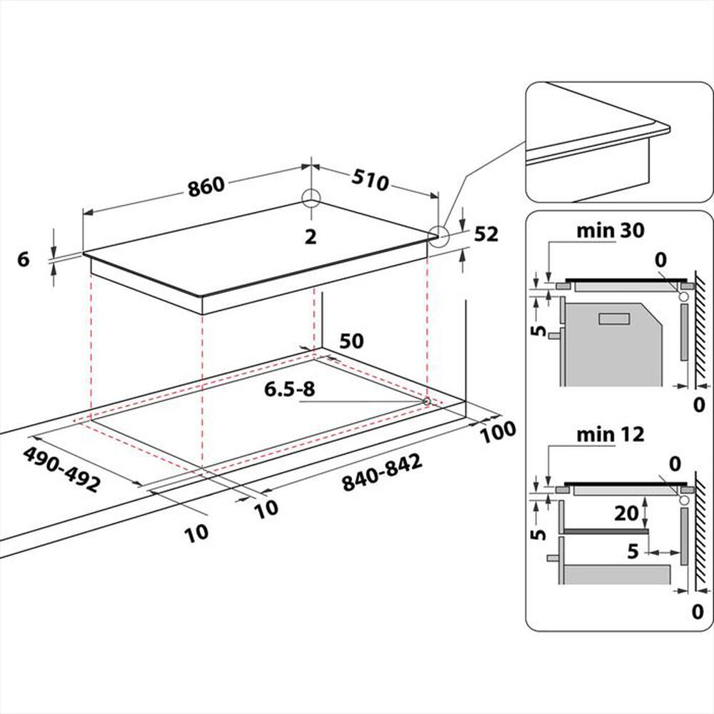 Immagine del prodotto WHIRLPOOL - Piano cottura induzione ACM 795/BA 86 cm
