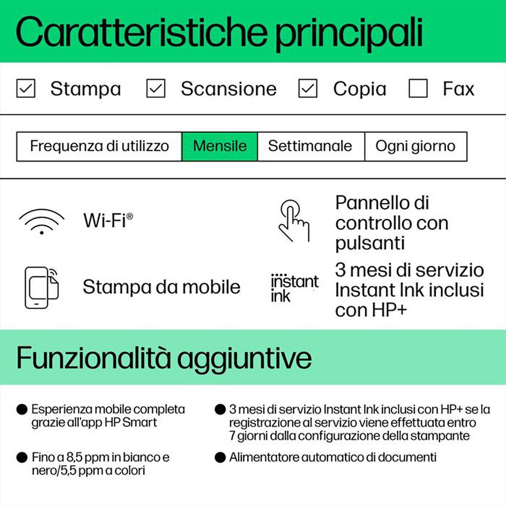 Immagine del prodotto HP - Multifunzione DESKJET 4222E 3 MESI INCHIOSTRO HP+-Blue Breeze