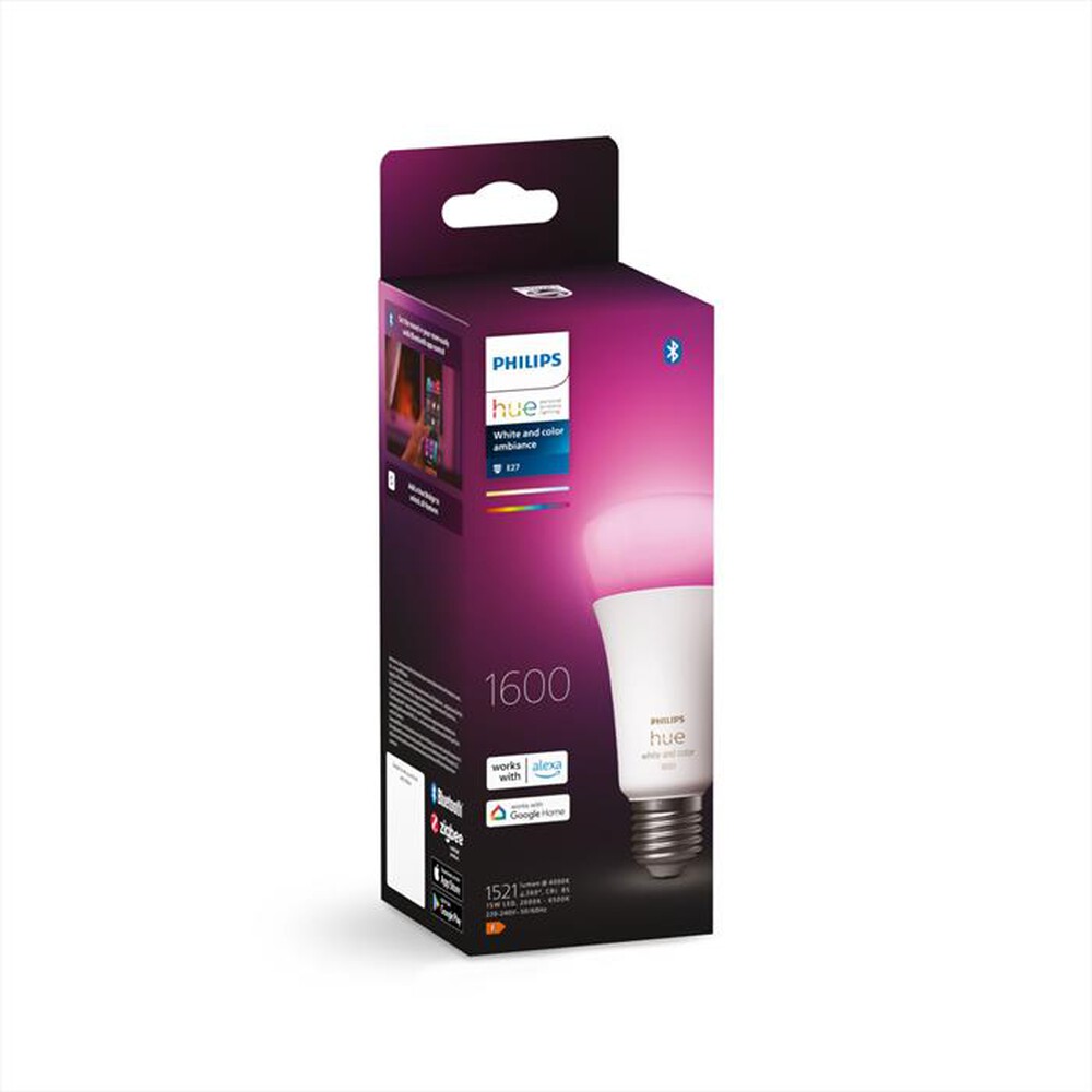"PHILIPS - HUE WHITE AND COLOR AMBIANCE LAMPADINA E27 15W-Bianco"