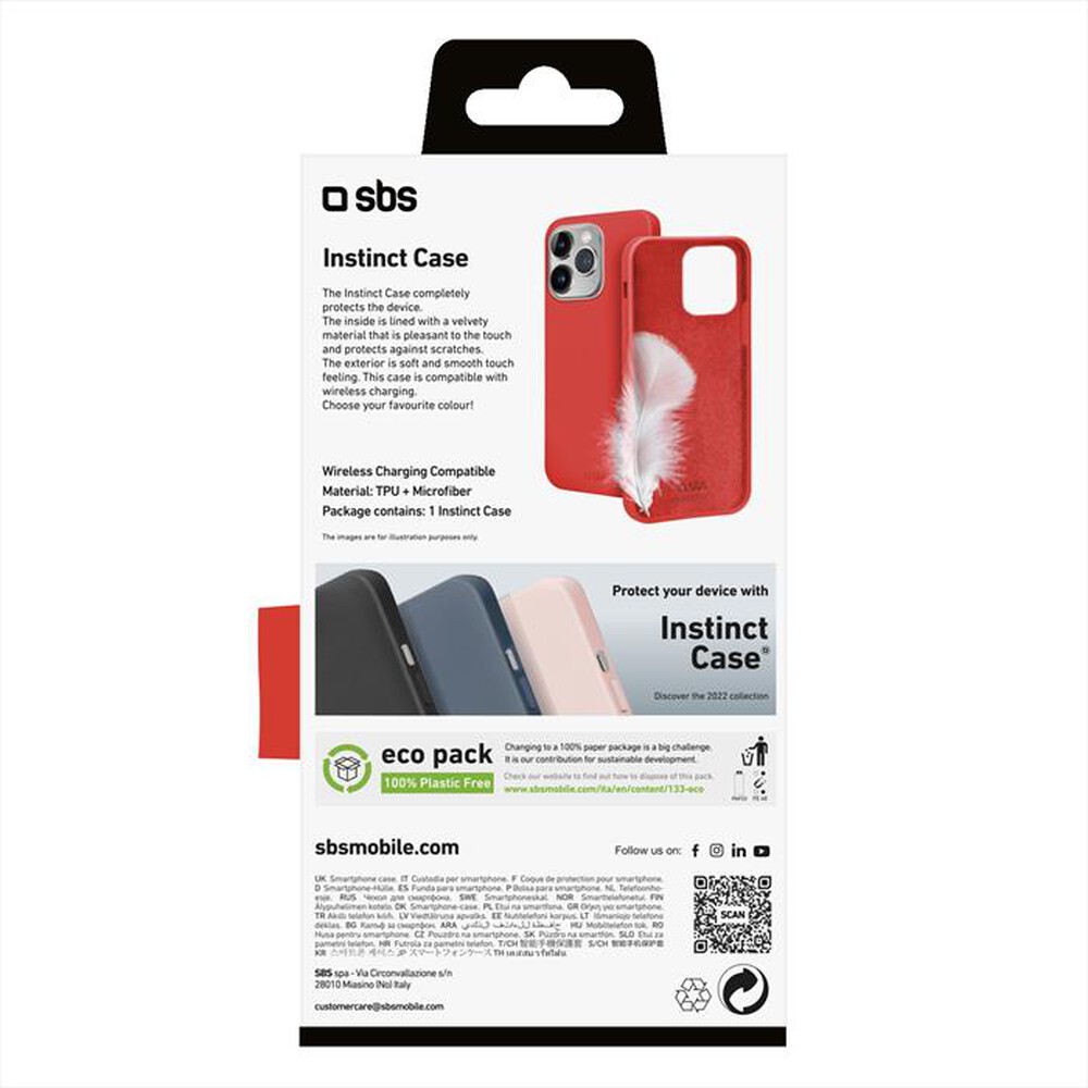 "SBS - Cover Instinct TEINSTIP1461PR per iPhone 14 Pro-Rosso"