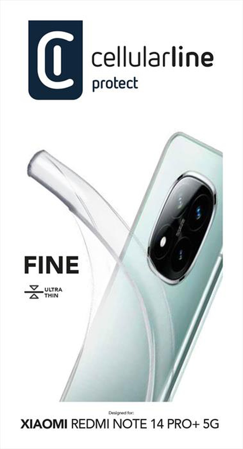 "CELLULARLINE - Cover FINE per Redmi Note 14 Pro+ 5G-Trasparente"