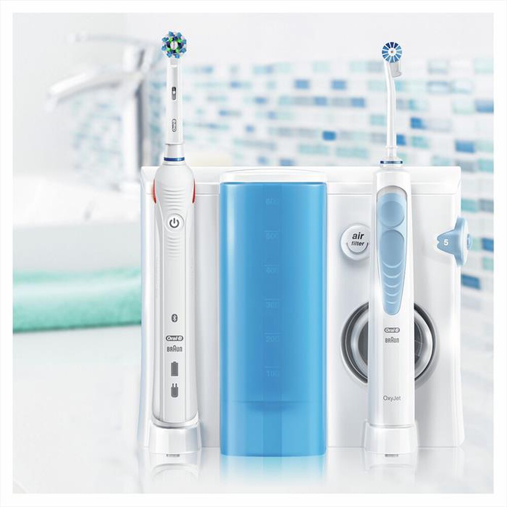 "ORAL-B - Spazzolino elettrico SMART 5000 e idropulsore OXYJ-Bianco"
