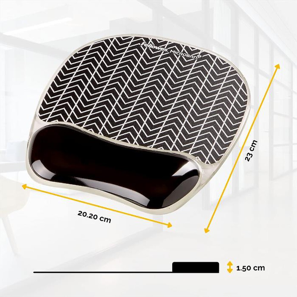 "FELLOWES - MOUSE PAD GEL XPOLSI PN-Bianco e nero"