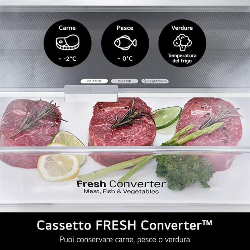 "LG - Frigorifero combinato GBV22NCCPY Classe C 387 lt-Prime Silver"
