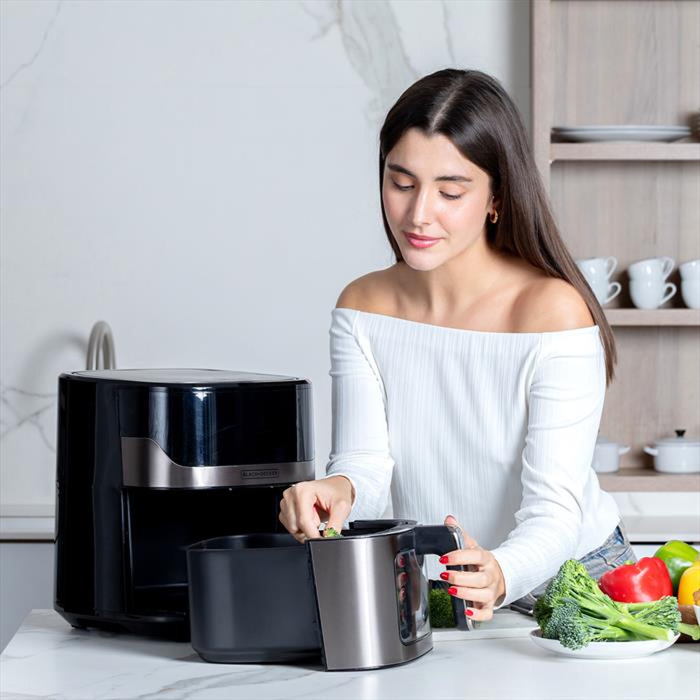 "BLACK & DECKER - Friggitrice ad aria BXAF6500E-NERO/GRIGIO"
