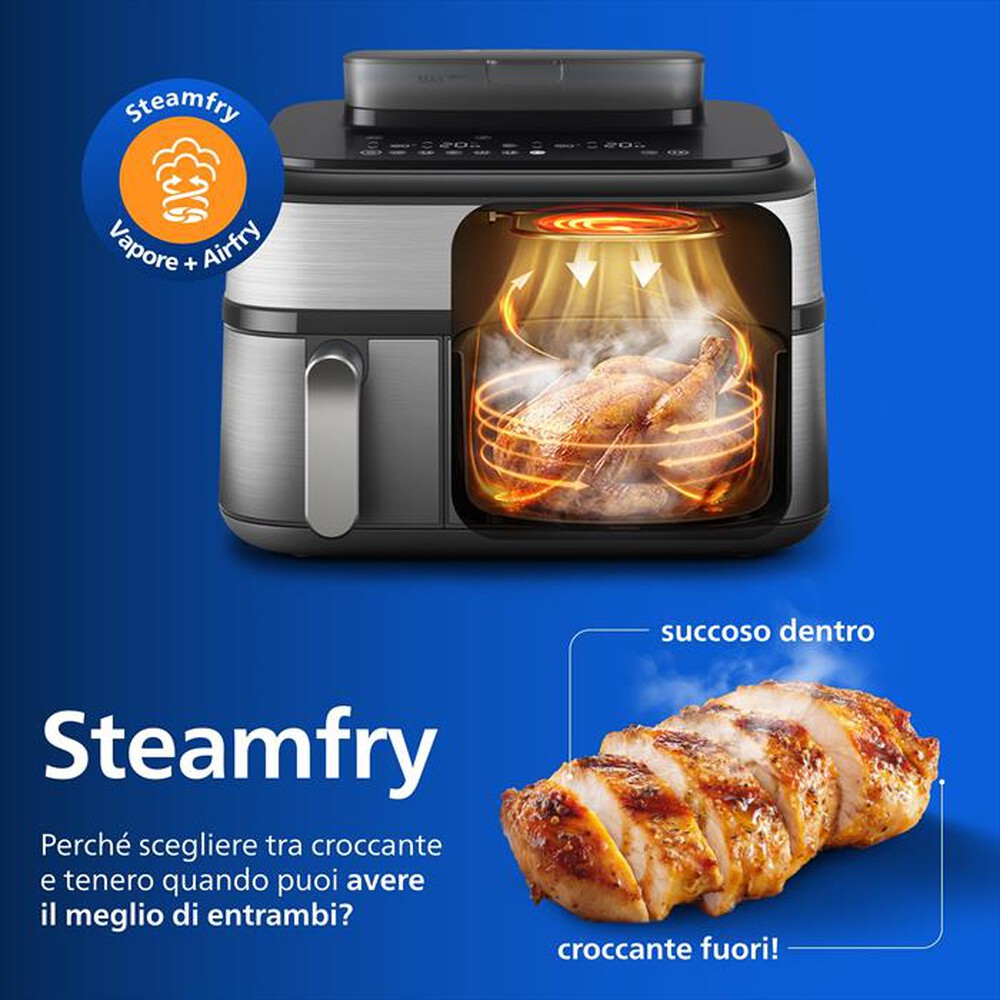 Immagine del prodotto PHILIPS - AIRFRYER SERIE 5000 DA 9L COTTURA VAPORE NA555/00-Inox