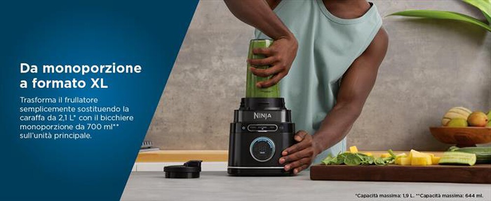 "NINJA - FRULLATORE AD ALTA POTENZA DETECT TB301EU-Nero"