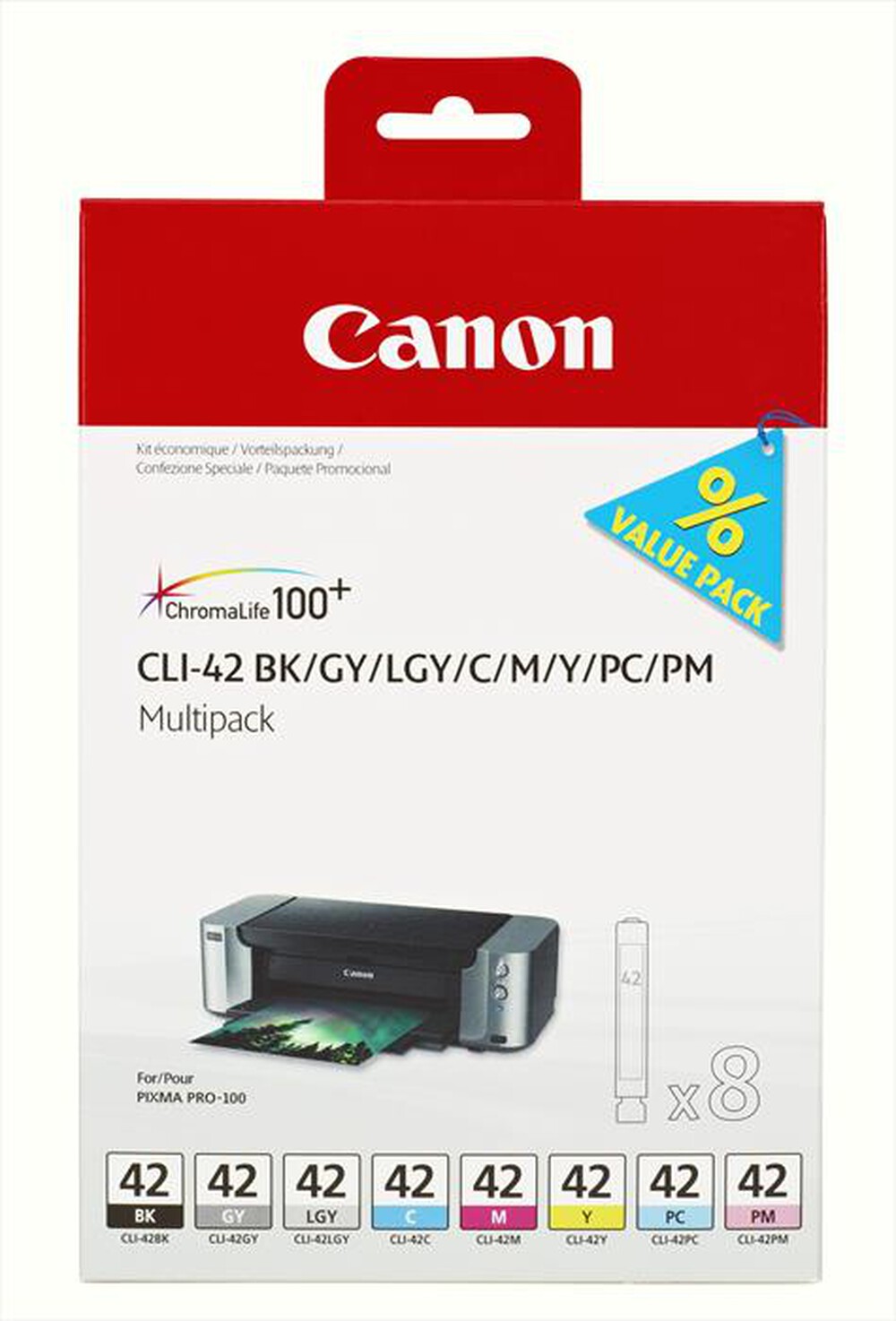 Immagine del prodotto CANON - CLI-42 FULL-8INKS MULTI P-BK/GY/LGY/C/M/Y/PC/PM