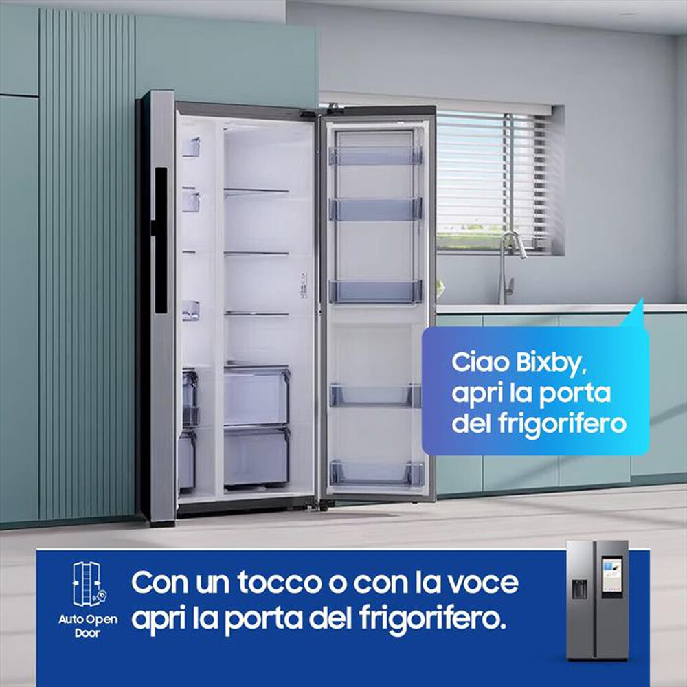 "SAMSUNG - Frigorifero side by side RS90F66BETEF Classe E-Inox Spazzolato"