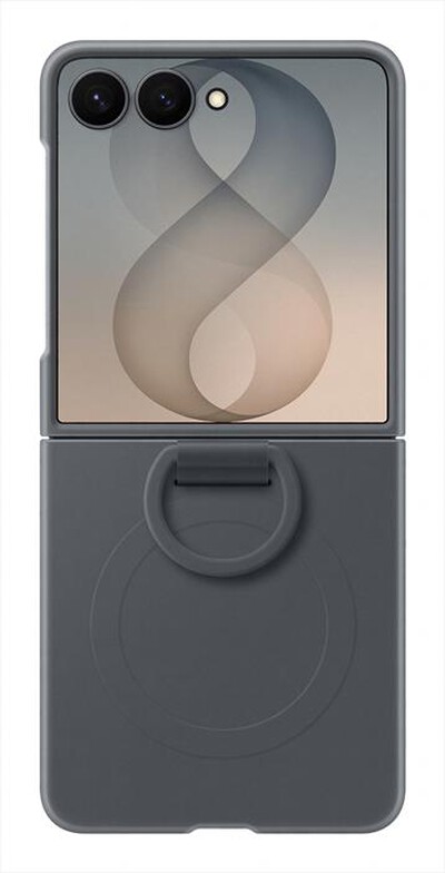 SAMSUNG - Custodia Silicone Ring Magnet per Galaxy Z Flip8-Black