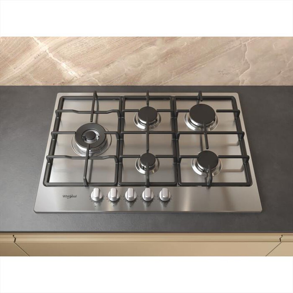 Immagine del prodotto WHIRLPOOL - Piano cottura a gas ELEMENTS TGML 761 IX/R 73 cm-Acciaio inossidabile