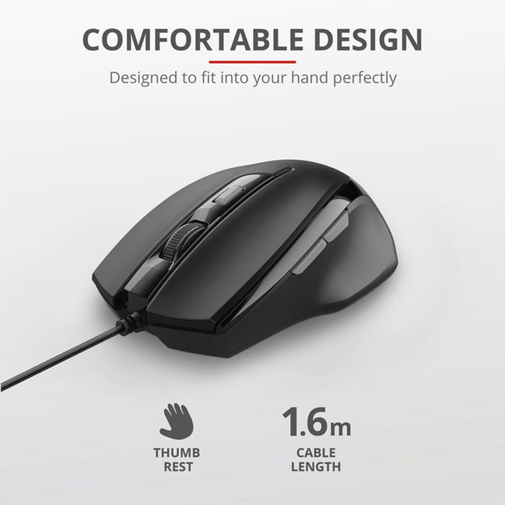 "TRUST - VOCA COMFORTABLE MOUSE-Black"