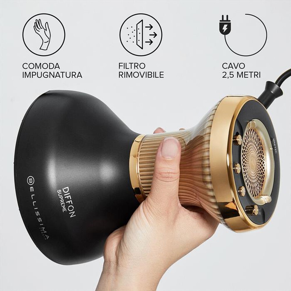 "IMETEC - DIFFUSORE ARIA CALDA DIFFON SUPREME 11824-Nero - Glam Gold"