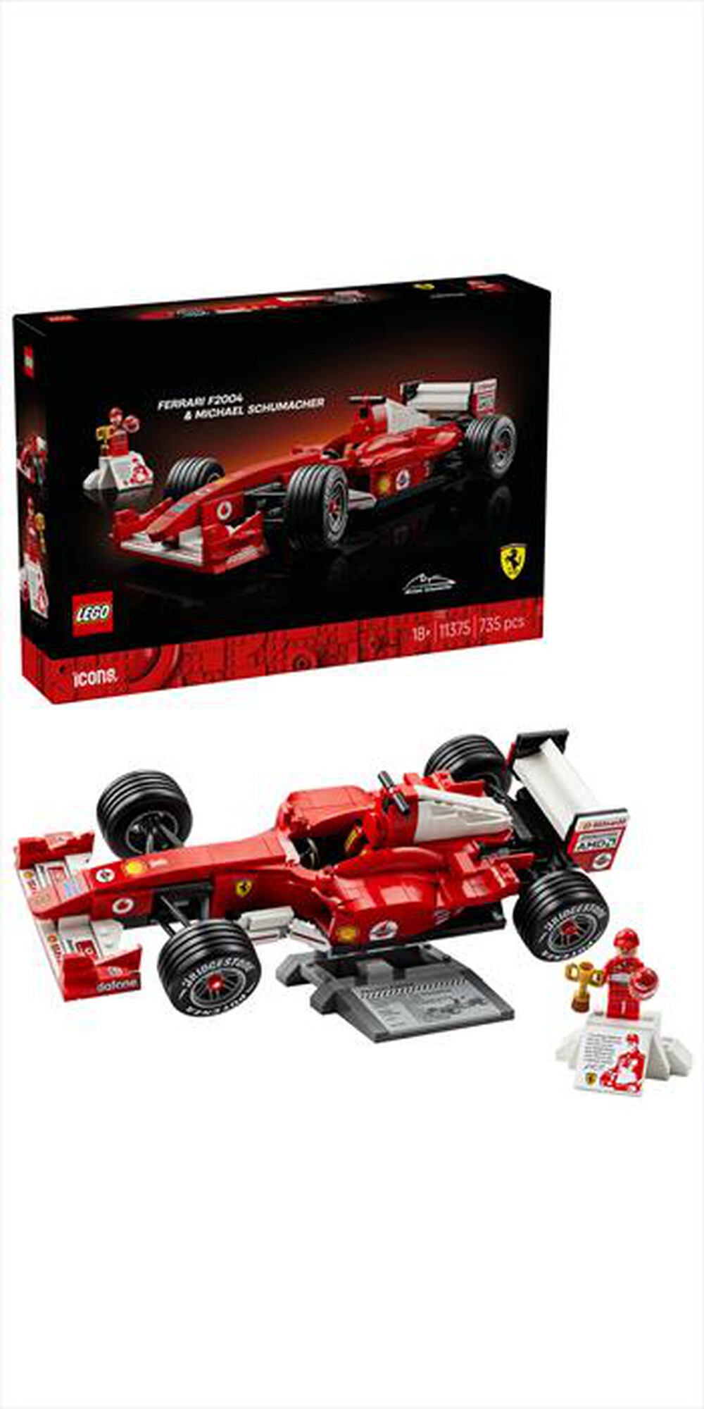 Immagine del prodotto LEGO - ICONS Ferrari F2004 e Michael Schumacher - 11375