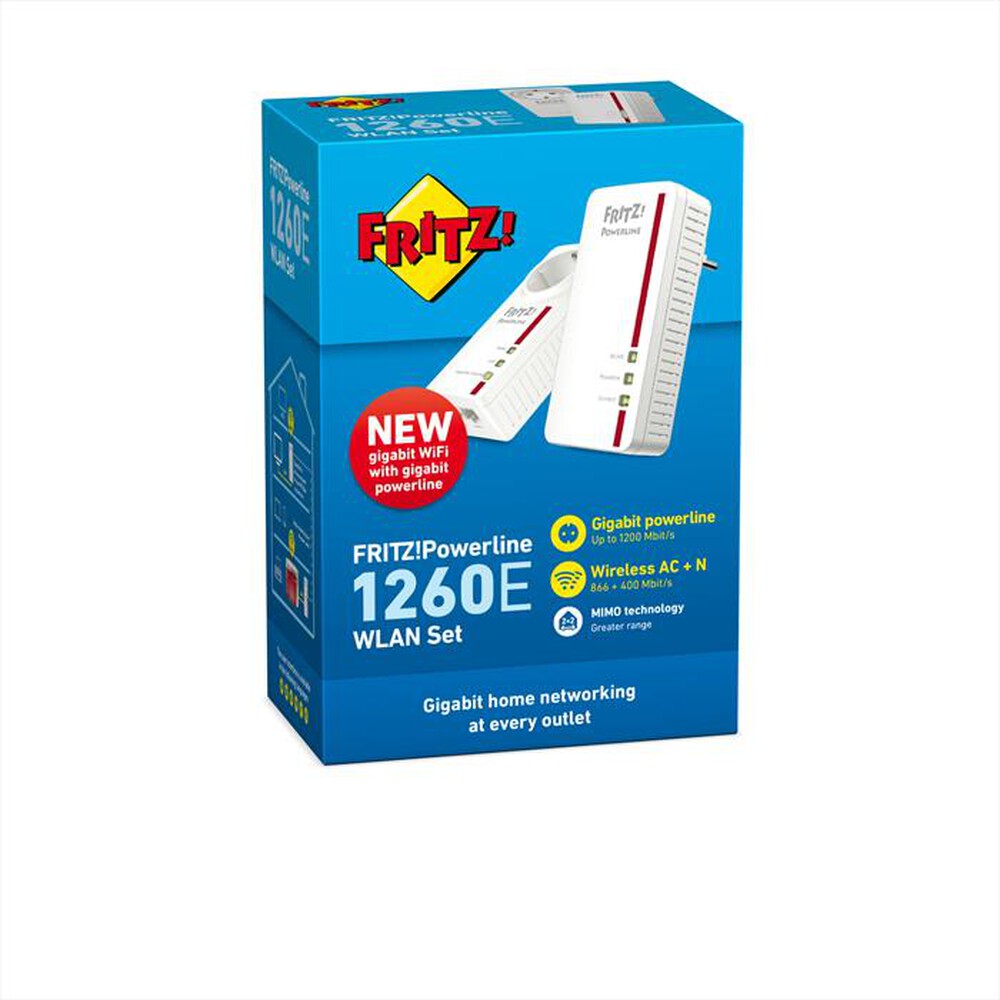 "FRITZ! - FRITZ!POWERLINE 1260E SET-Bianco/Rosso"