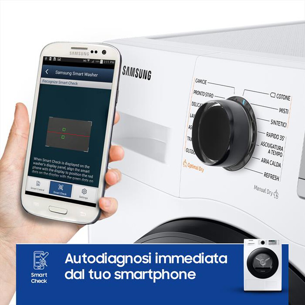 "SAMSUNG - Asciugatrice DV80CGC2B0AHET 8 Kg Classe A+++-bianco"