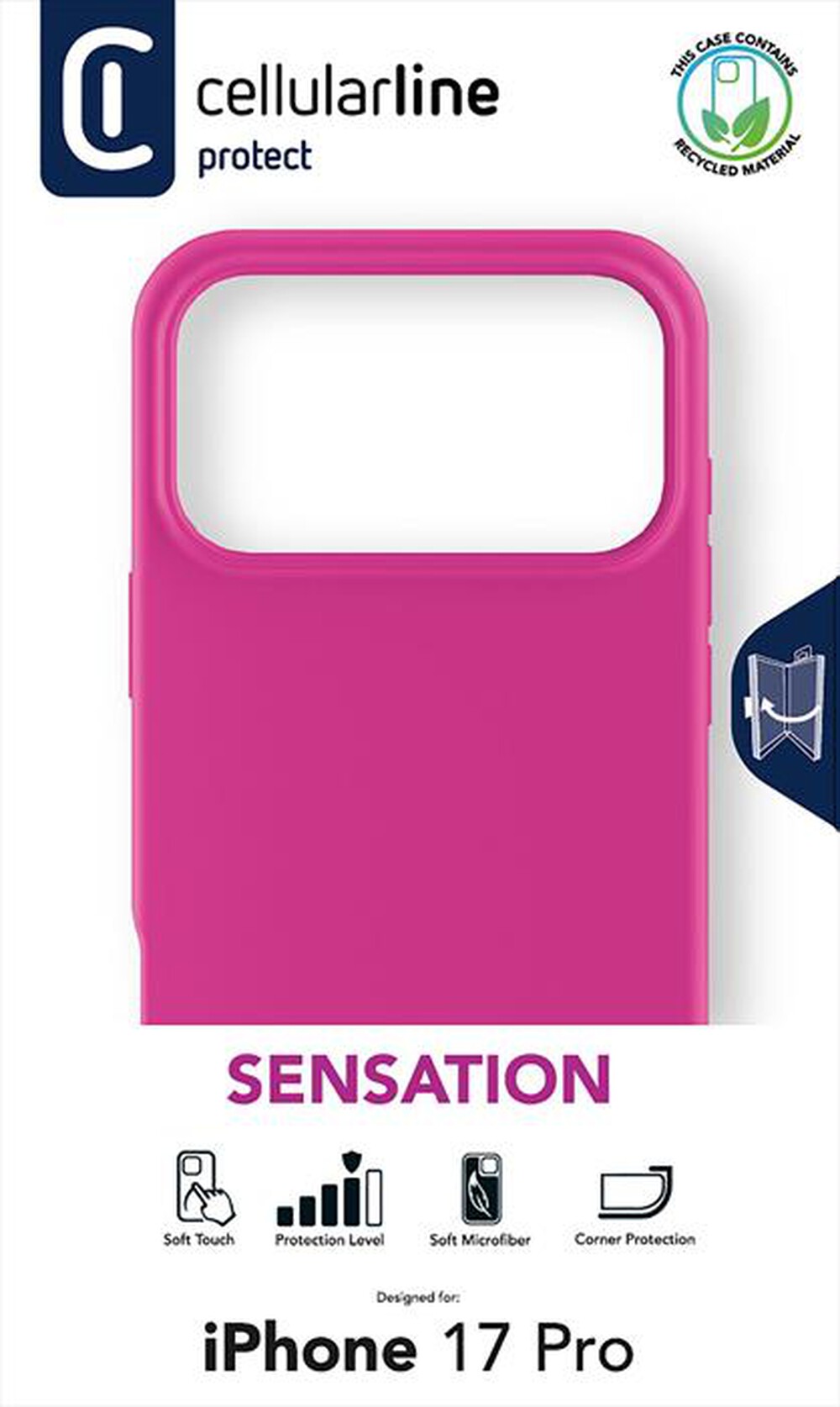 Immagine del prodotto CELLULARLINE - Custodia SENSATION per IPHONE 17 PRO-Rosa