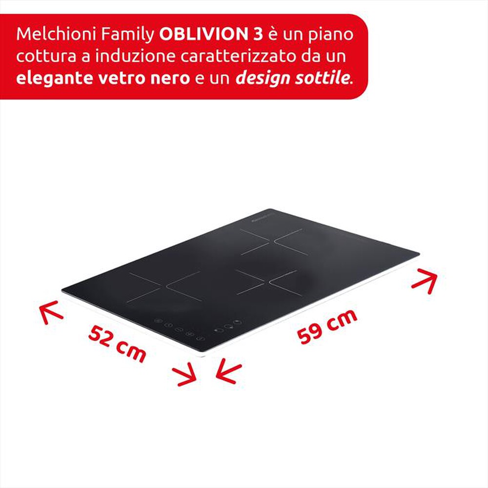 Immagine del prodotto MELCHIONI FAMILY - Piastra a induzione 2 fuochi OBLIVION 3-nero