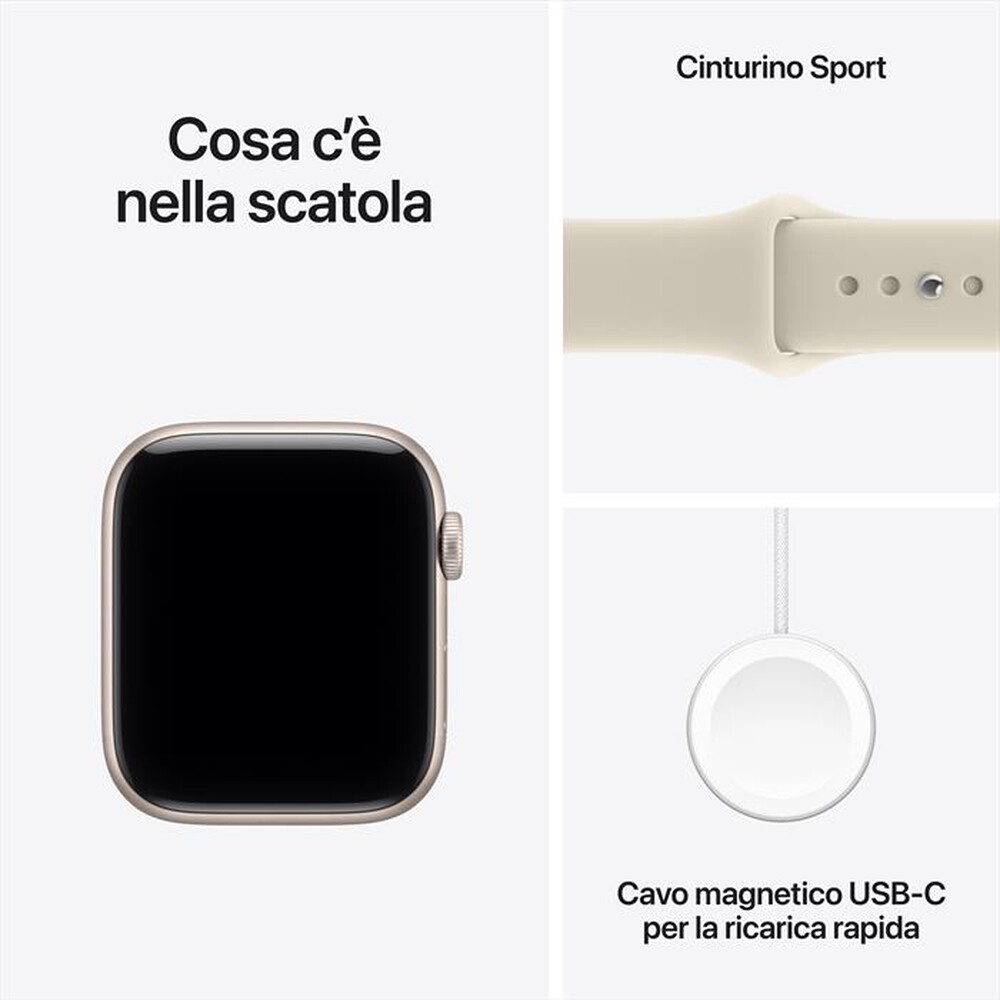 Immagine del prodotto APPLE - Watch SE 3 GPS + Cellular 44mm Alluminio Galassia-Sport Band Sabbia - S/M