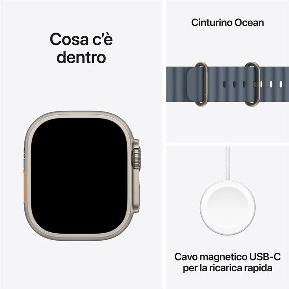 Immagine del prodotto APPLE - Watch Ultra 3 GPS + Cellular 49mm Titanio Naturale-Band Ocean